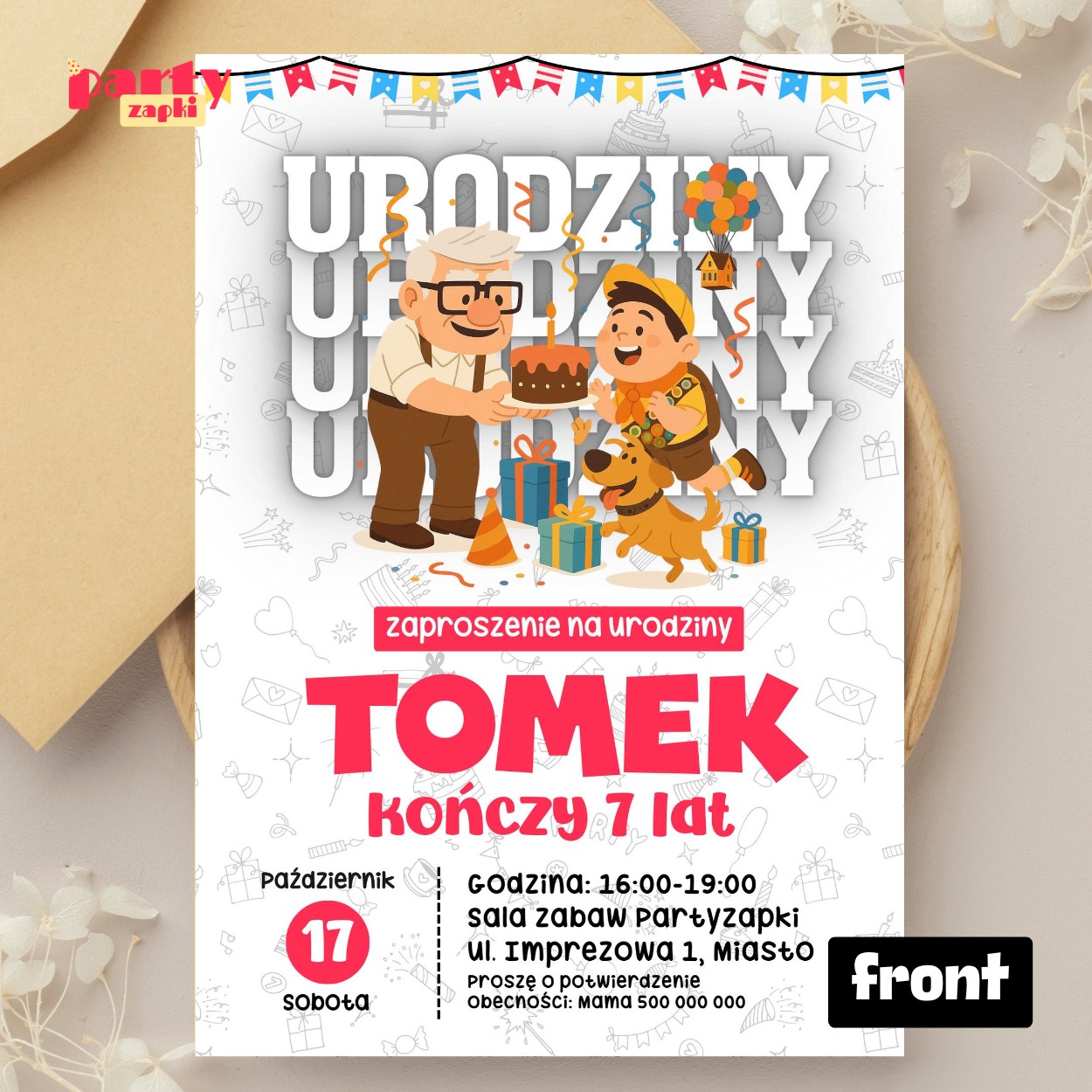 odlot 02 zaproszenie na urodziny partyzapki 01