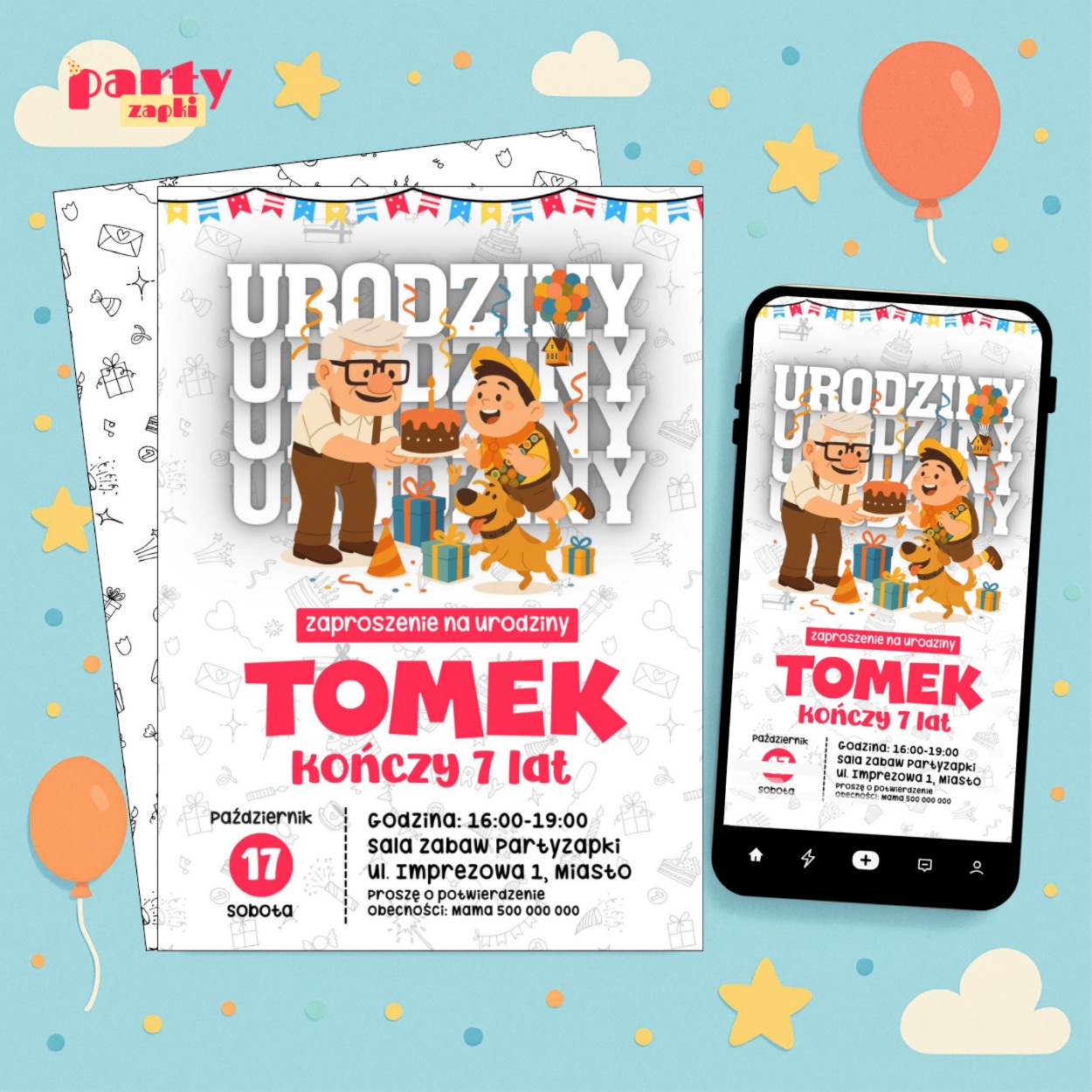 odlot 02 zaproszenie na urodziny partyzapki