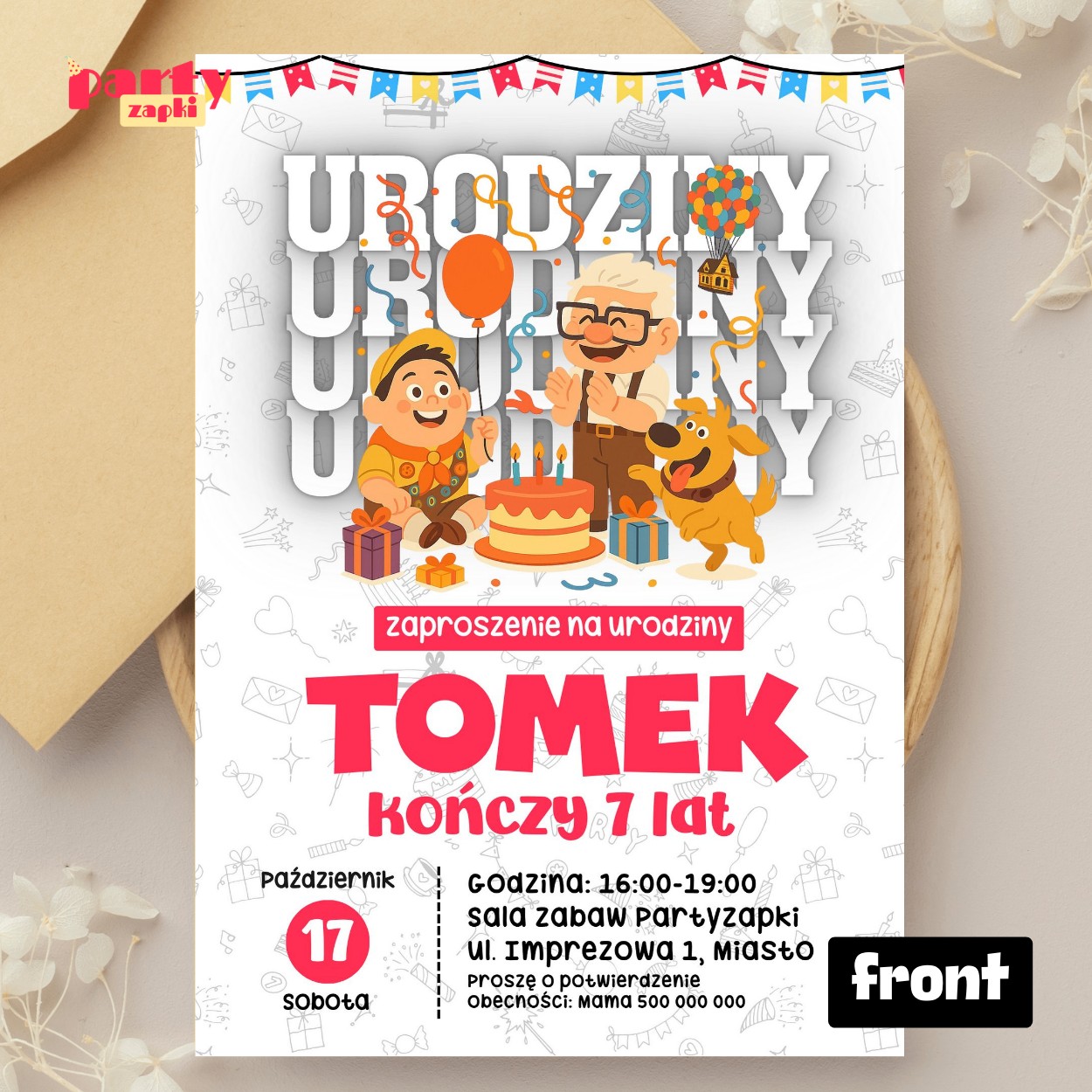 odlot 03 zaproszenie na urodziny partyzapki 01