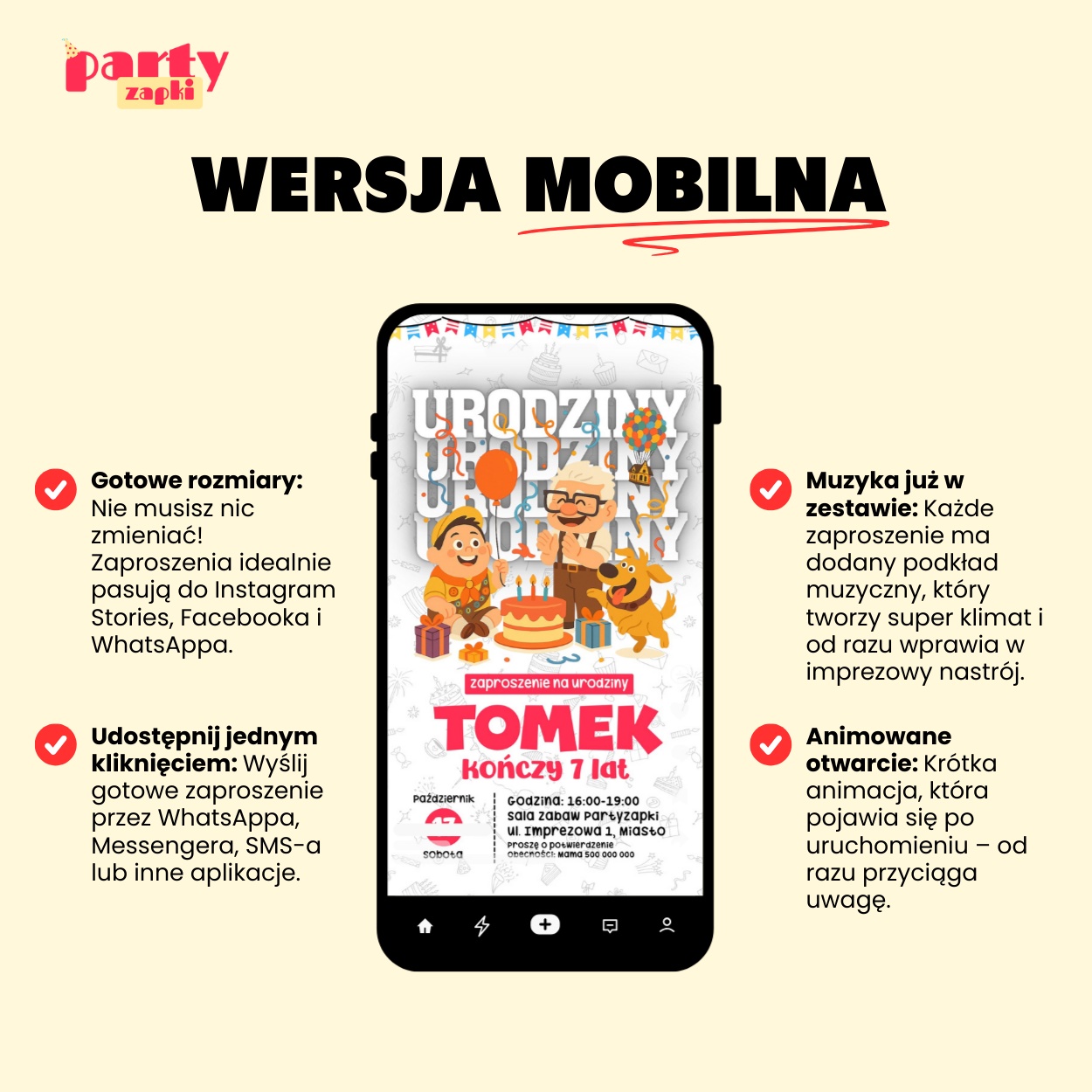 Odlot - Zaproszenie na urodziny - Partyzapki