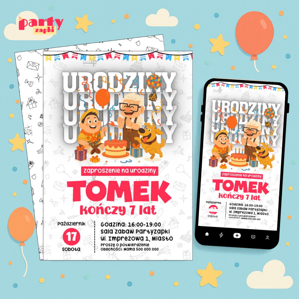 odlot 03 zaproszenie na urodziny partyzapki