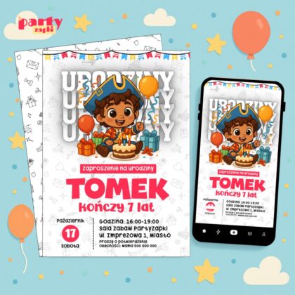 santiago z morz 03 zaproszenie na urodziny partyzapki