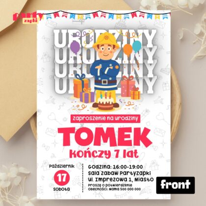 strazak sam 01 zaproszenie na urodziny partyzapki 01