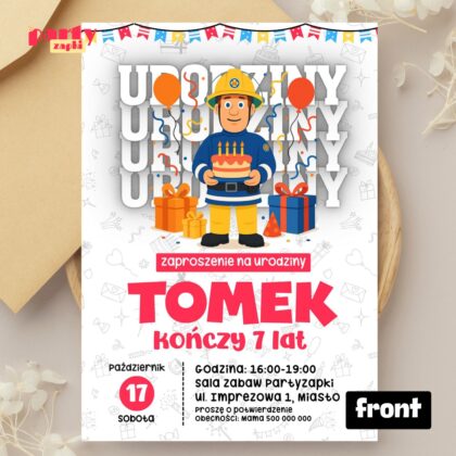 strazak sam 02 zaproszenie na urodziny partyzapki 01