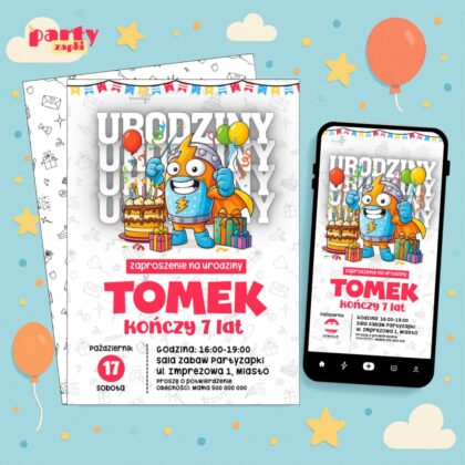 super things 01 zaproszenie na urodziny partyzapki