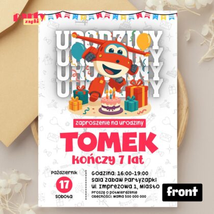 super wings 01 zaproszenie na urodziny partyzapki 01