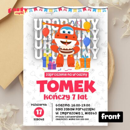 super wings 02 zaproszenie na urodziny partyzapki 01