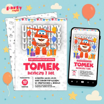 super wings 02 zaproszenie na urodziny partyzapki