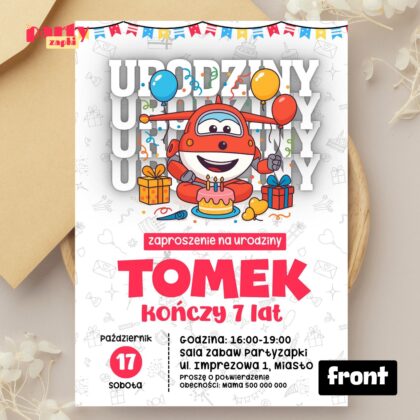 super wings 03 zaproszenie na urodziny partyzapki 01