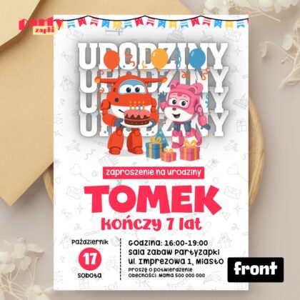super wings 04 zaproszenie na urodziny partyzapki 01