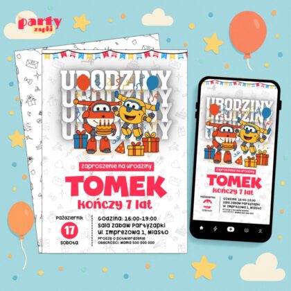super wings 05 zaproszenie na urodziny partyzapki
