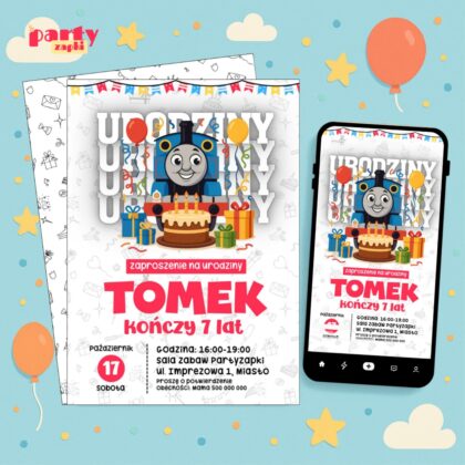 tomek i przyjaciele 01 zaproszenie na urodziny partyzapki