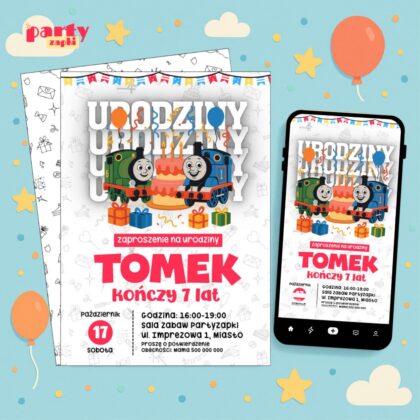 tomek i przyjaciele 03 zaproszenie na urodziny partyzapki