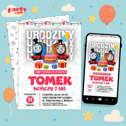 tomek i przyjaciele 04 zaproszenie na urodziny partyzapki