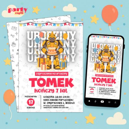 transformers 02 zaproszenie na urodziny partyzapki