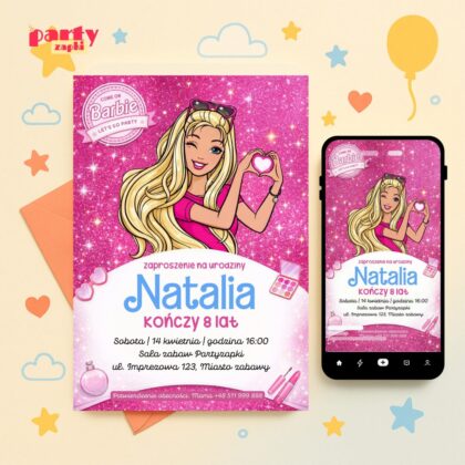 barbie zaproszenie partyzapki 09 1