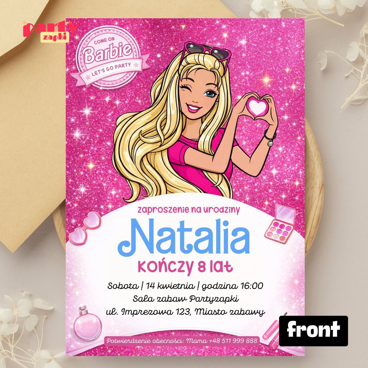 barbie zaproszenie partyzapki 09 2