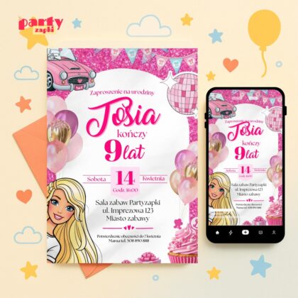 barbie zaproszenie partyzapki 12 1