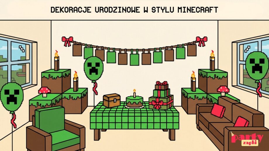 dekoracje urodzinowe minecraft
