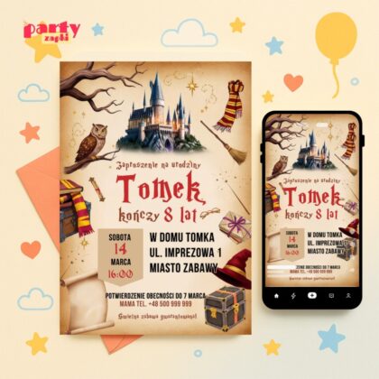 harry potter zaproszenie partyzapki 10 1