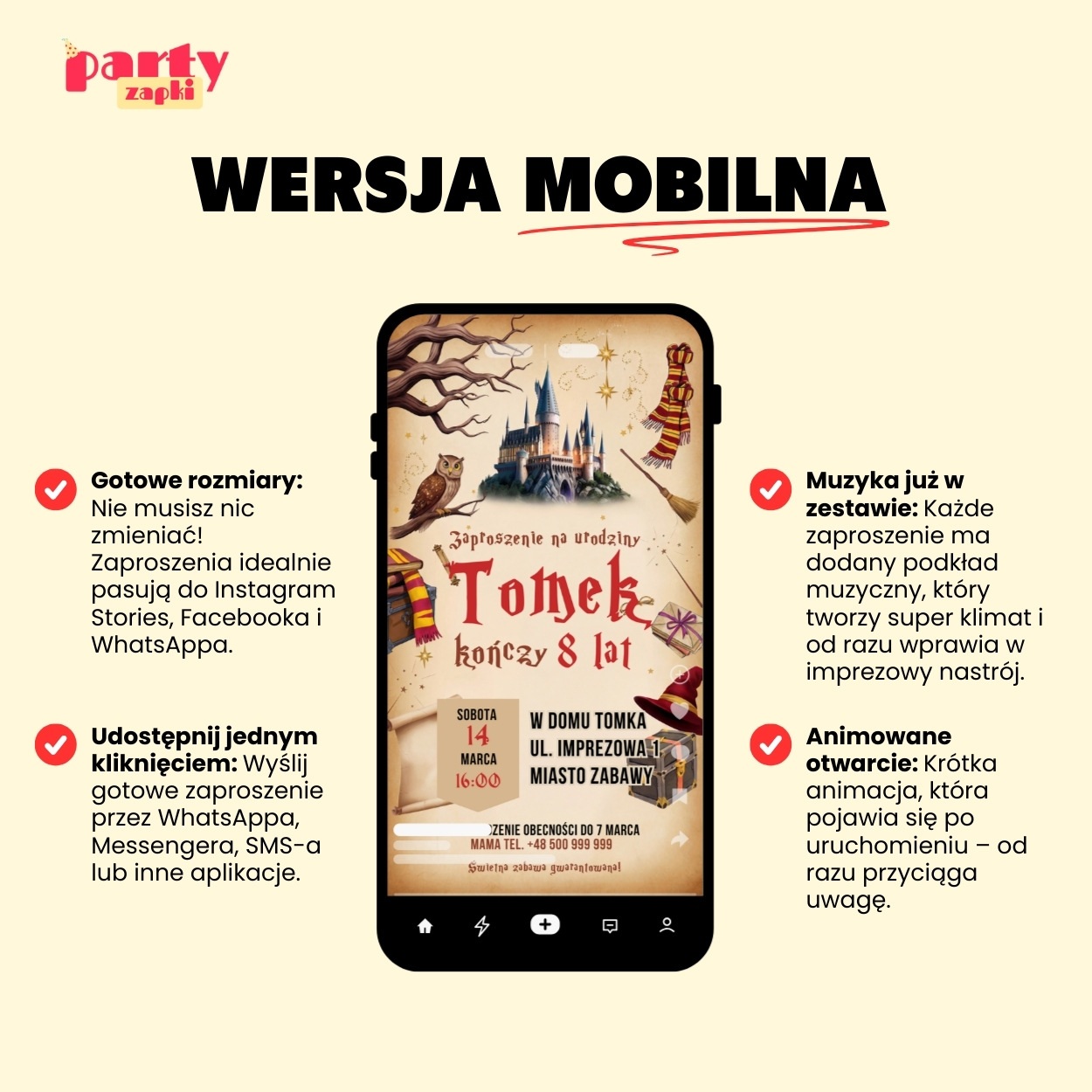 harry potter zaproszenie partyzapki 12 5