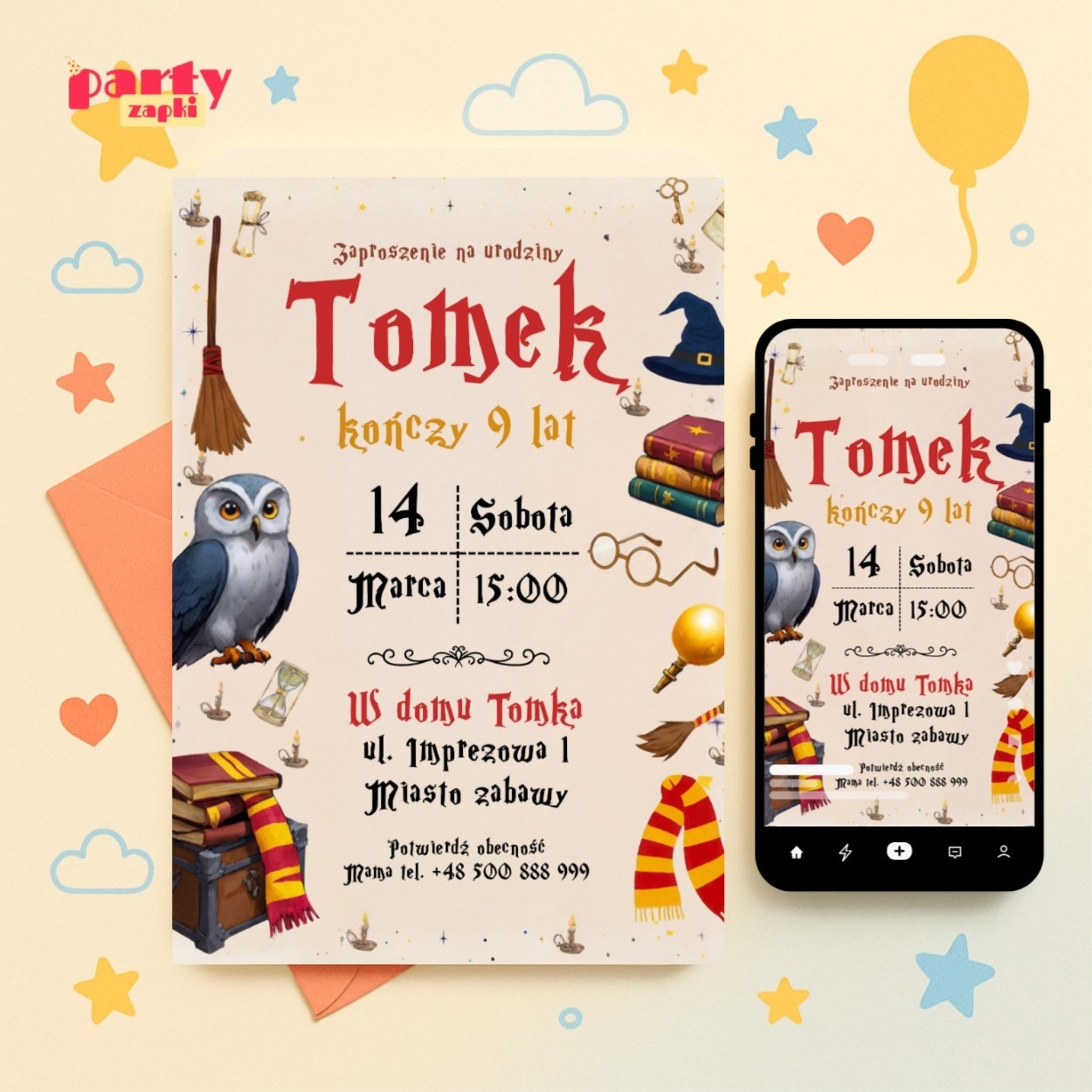 harry potter zaproszenie partyzapki 12 1