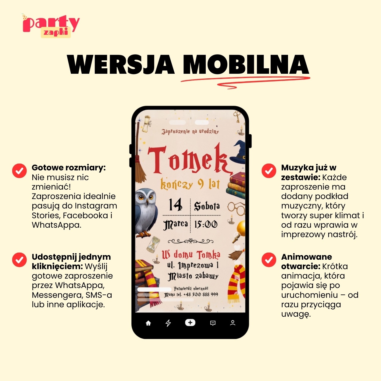 harry potter zaproszenie partyzapki 12 5