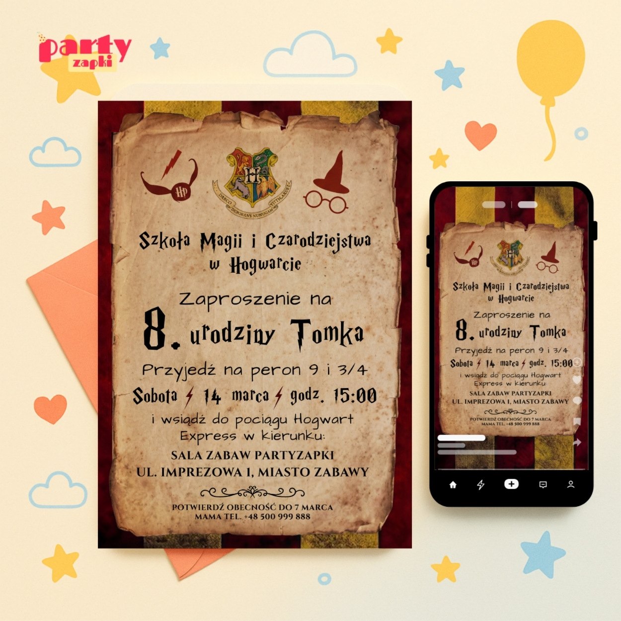 harry potter zaproszenie partyzapki 14 1