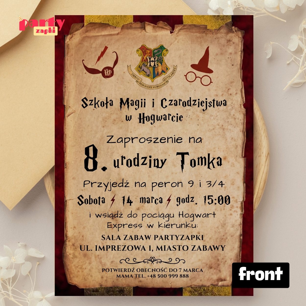 harry potter zaproszenie partyzapki 14 2