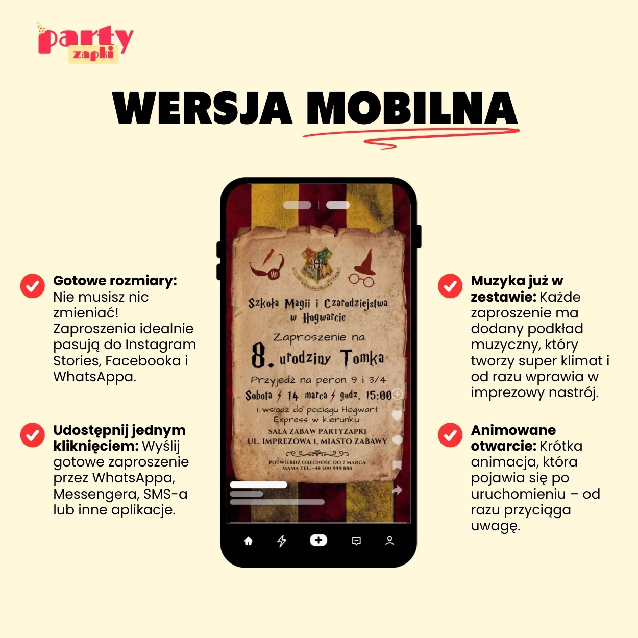 harry potter zaproszenie partyzapki 14 5