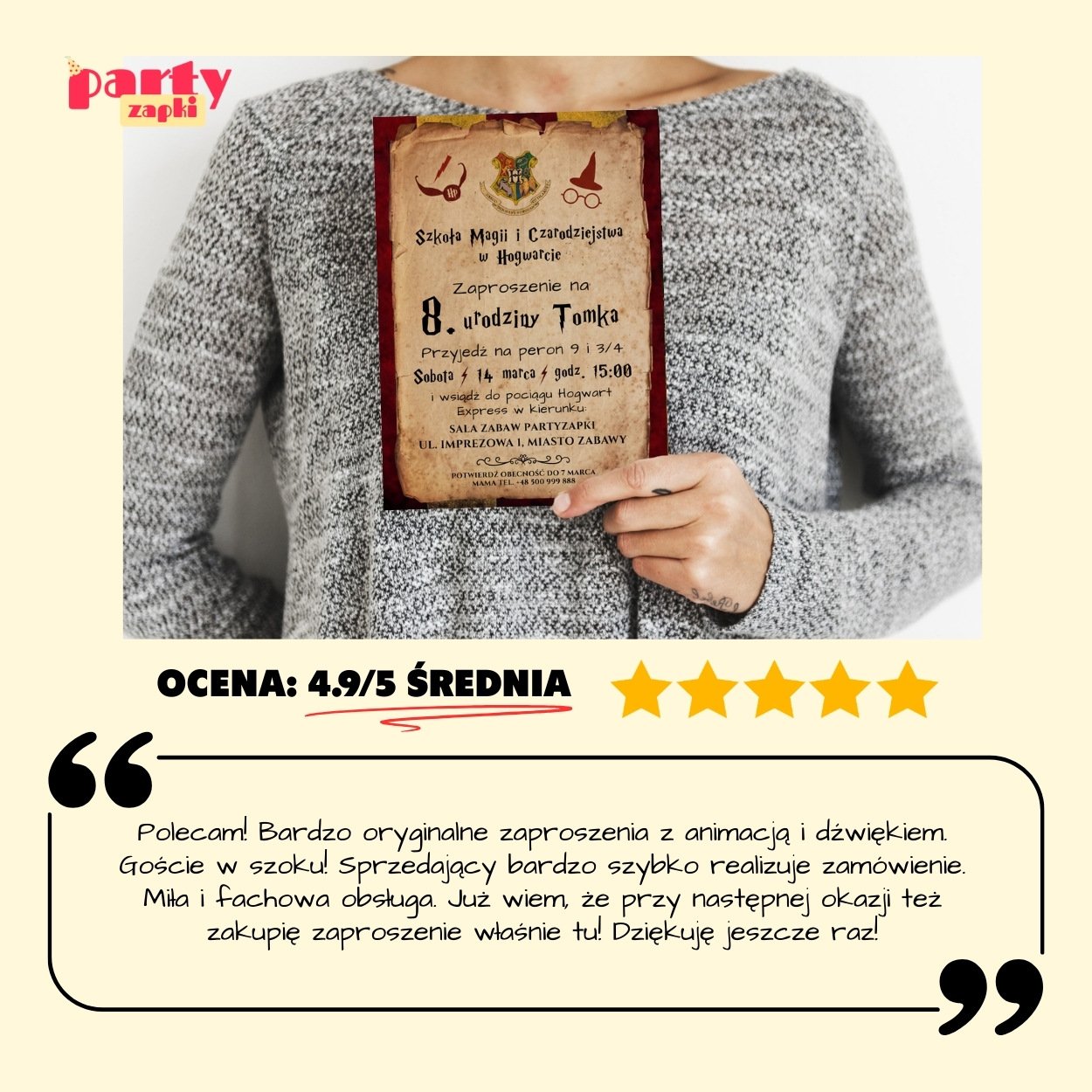 harry potter zaproszenie partyzapki 14 8