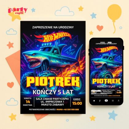 hot wheels zaproszenie partyzapki 01 1