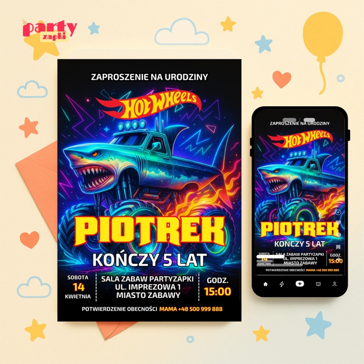 hot wheels zaproszenie partyzapki 01 1