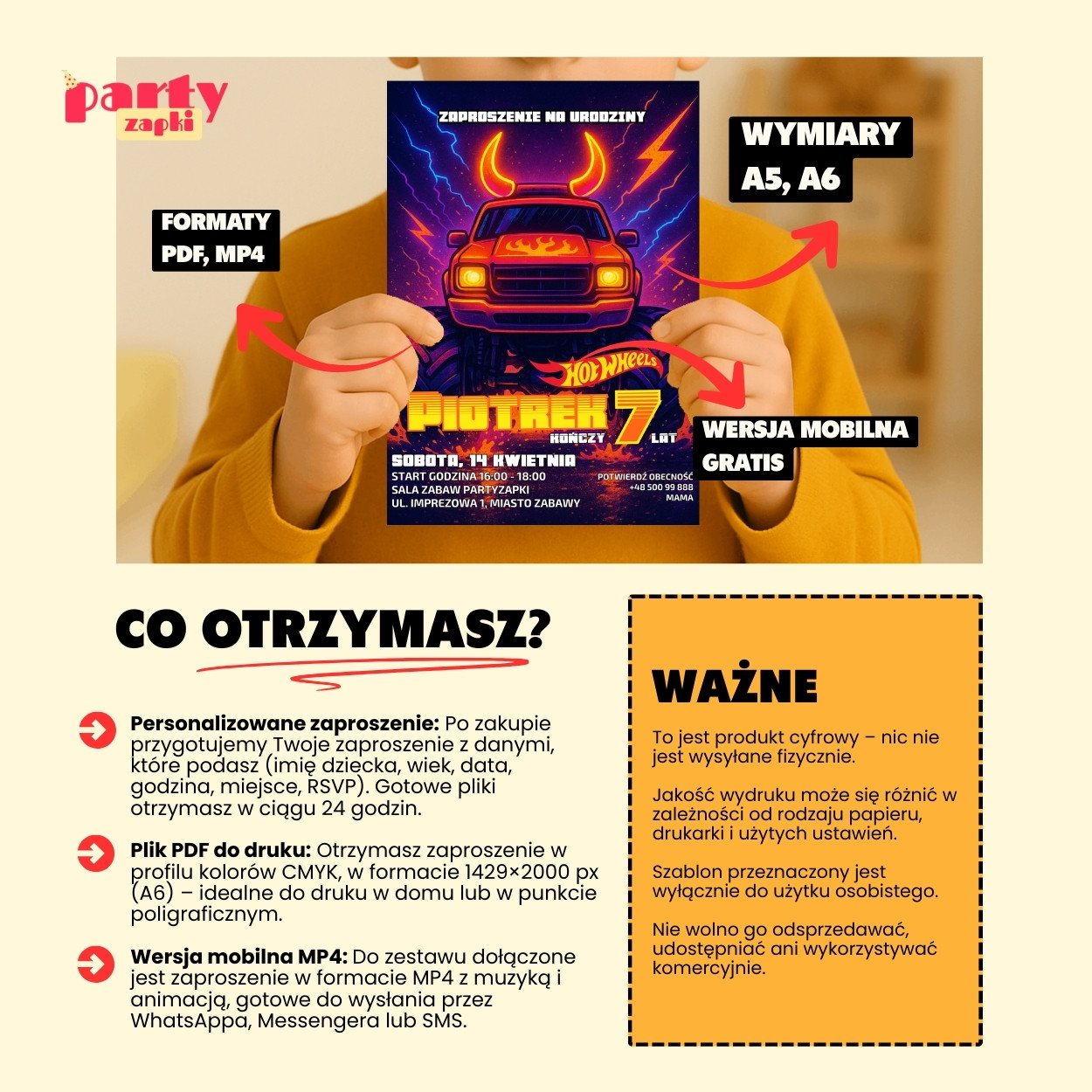 hot wheels zaproszenie partyzapki 03 6