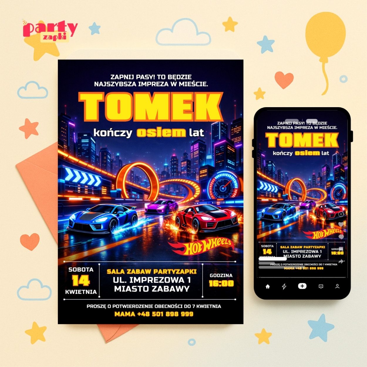 hot wheels zaproszenie partyzapki 04 1