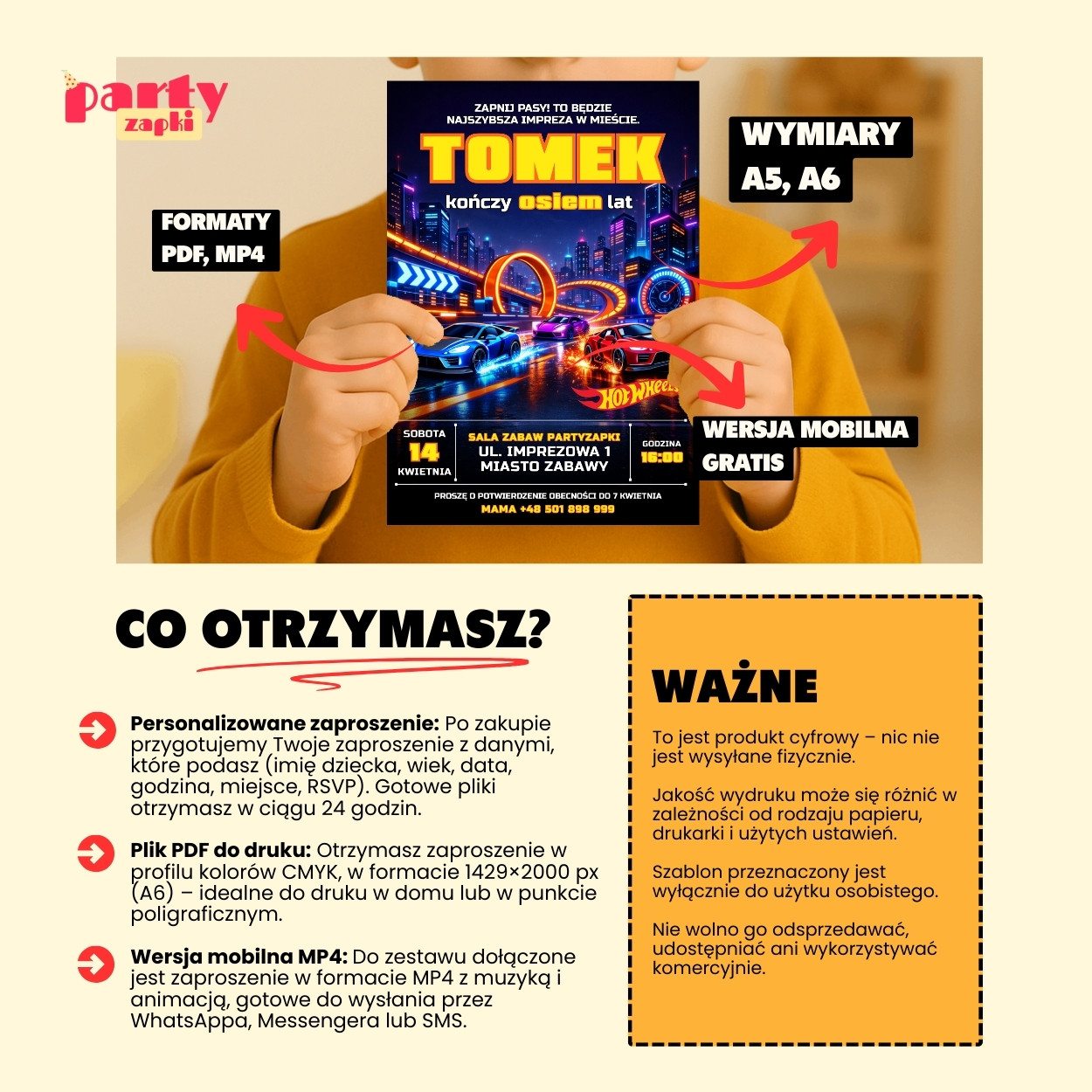 hot wheels zaproszenie partyzapki 04 6