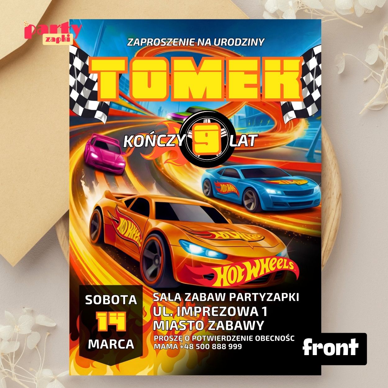 hot wheels zaproszenie partyzapki 05 2