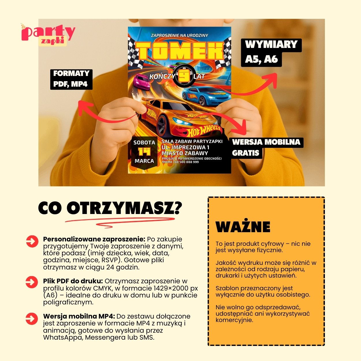 hot wheels zaproszenie partyzapki 05 6