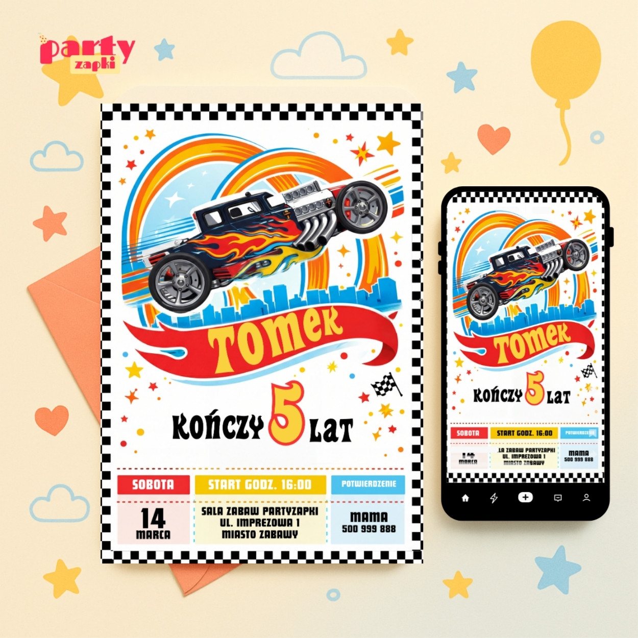 hot wheels zaproszenie partyzapki 08 1
