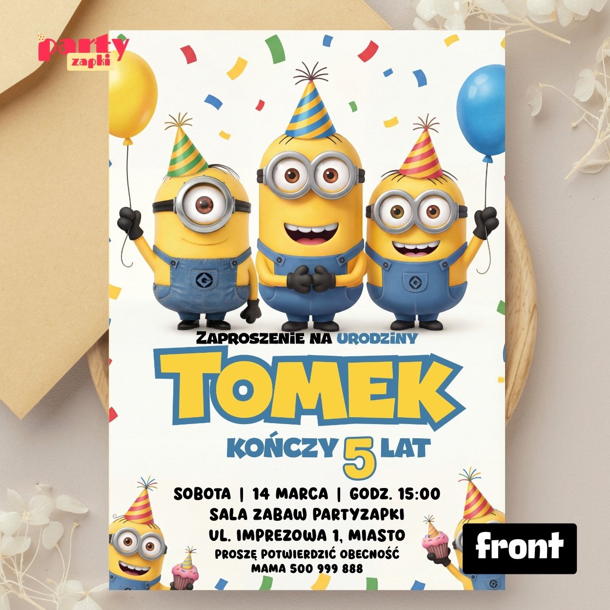 minionki zaproszenie partyzapki 08 2