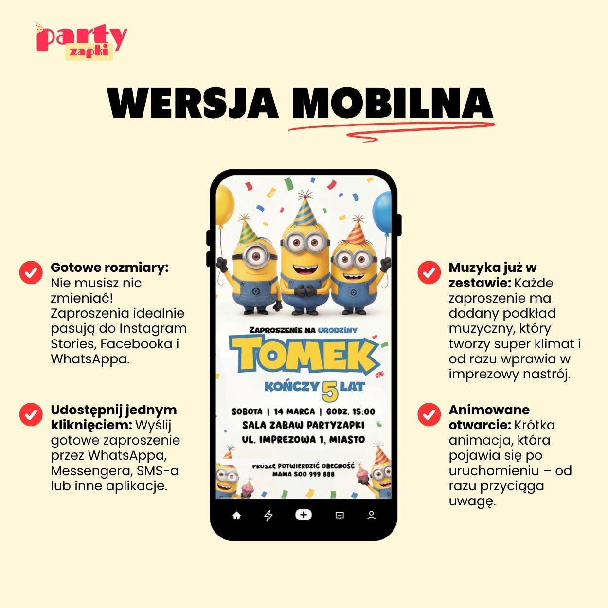 minionki zaproszenie partyzapki 08 5