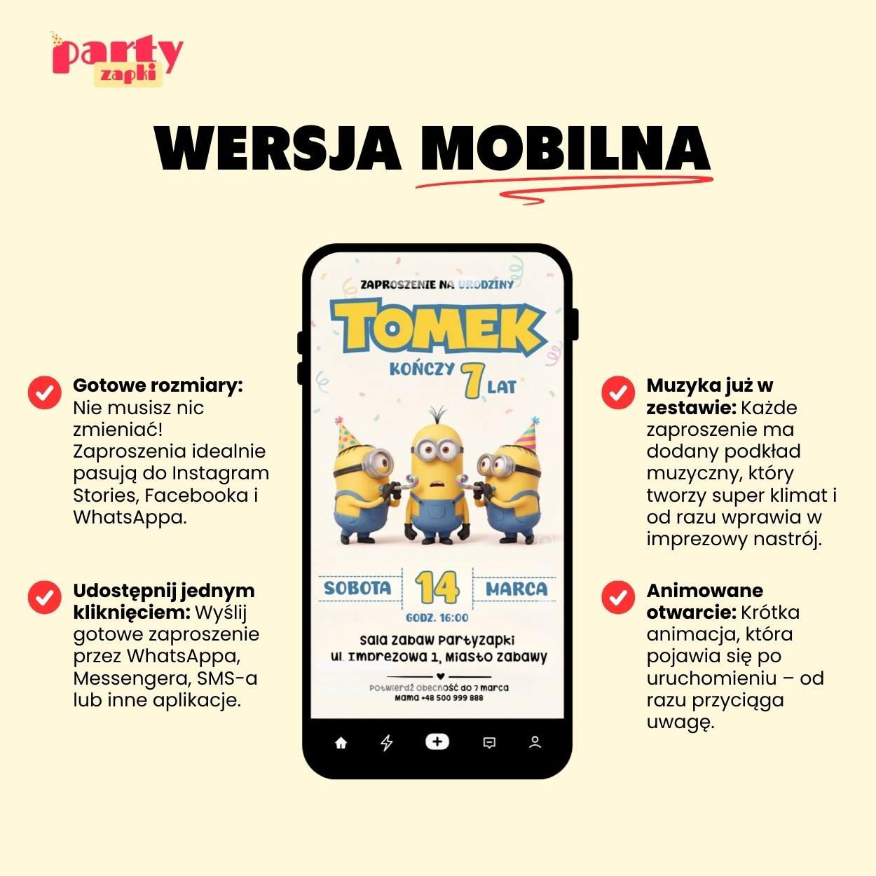 minionki zaproszenie partyzapki 09 5