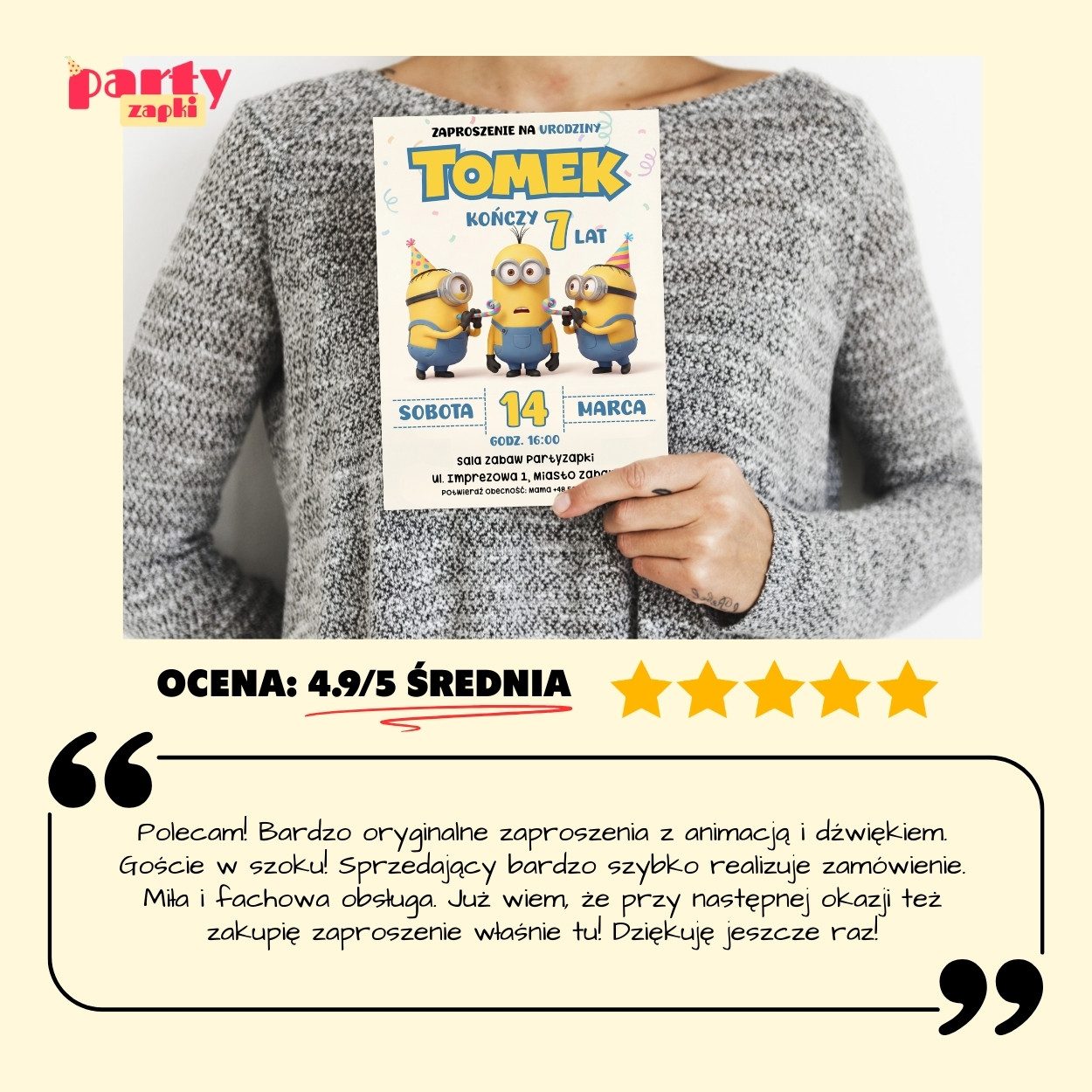 minionki zaproszenie partyzapki 09 8