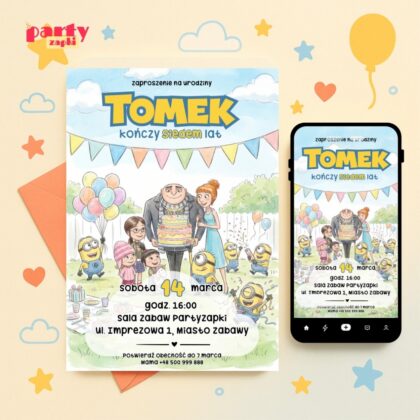 minionki zaproszenie partyzapki 10 1