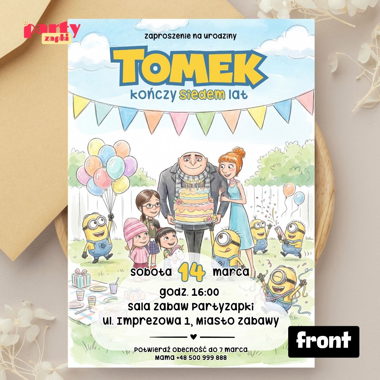 minionki zaproszenie partyzapki 10 2