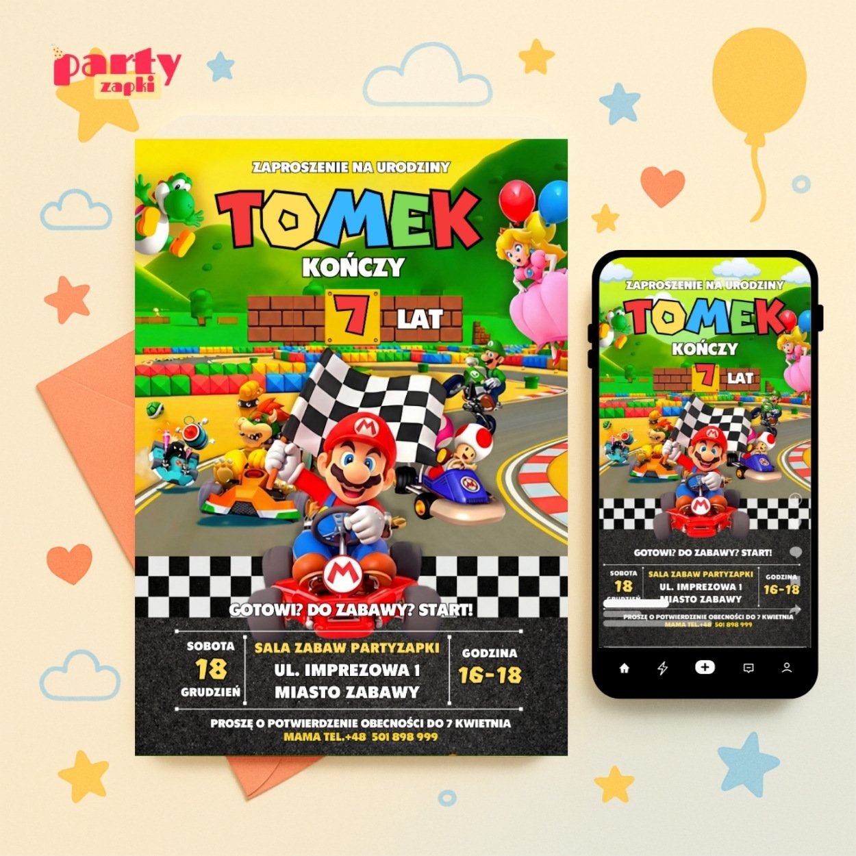 super mario zaproszenie partyzapki 08 1
