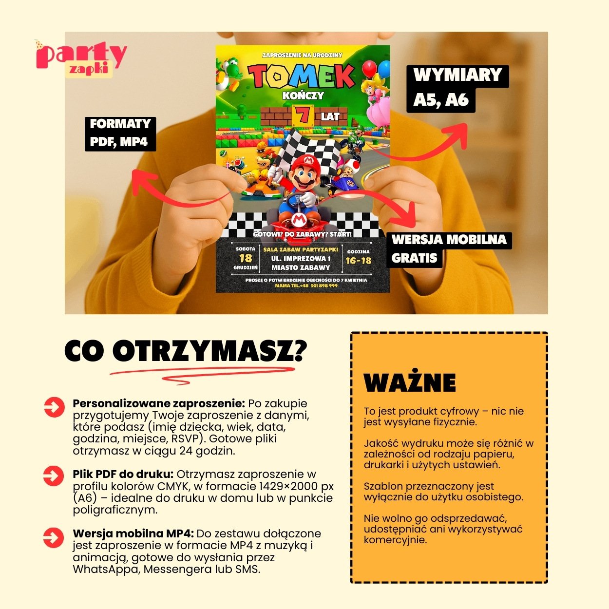 super mario zaproszenie partyzapki 08 6