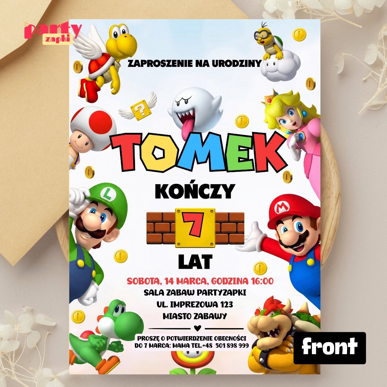 super mario zaproszenie partyzapki 10 2