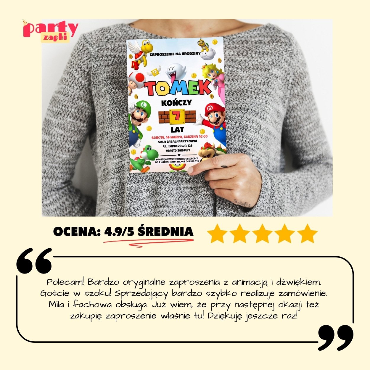 super mario zaproszenie partyzapki 10 8