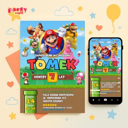 super mario zaproszenie partyzapki 11 1